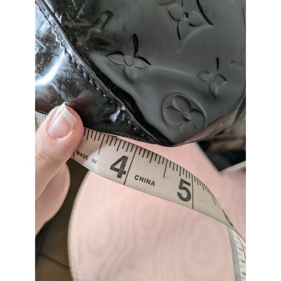 Louis Vuitton Tall Rectangular Black Patent Leather Bag with Leather Straps - Picture 12 of 14